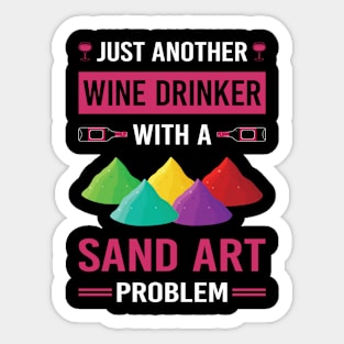 Wine Drinker Sand Art Sticker